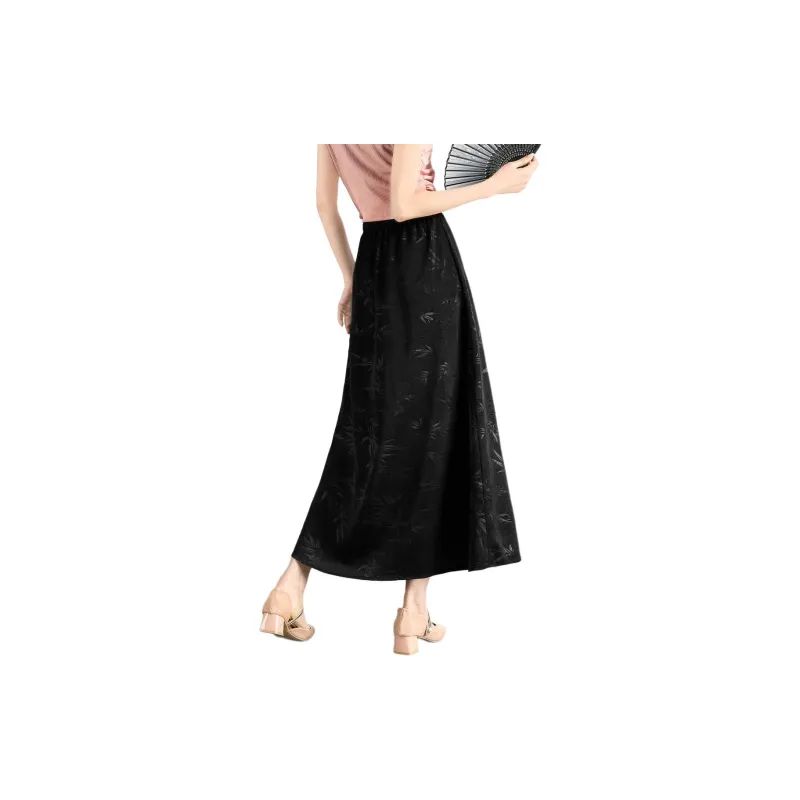 TERRE BLEUE Casual Long Skirt Women's Black-1