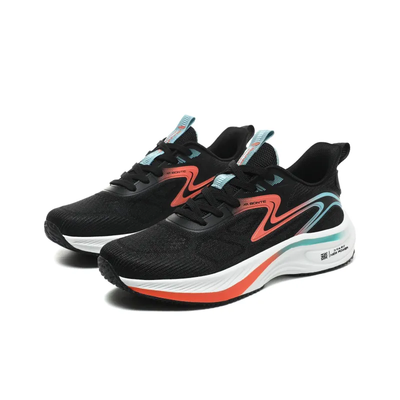 BTE Slip Resistant, Abrasion Resistant, Breathable Low Top Long Distance Running Shoes Men's Black Orange-2