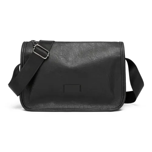 ROSEROOEN Pu Shoulder Bag Regular Unisex Black/Square/Round Plaid/Black Plaid