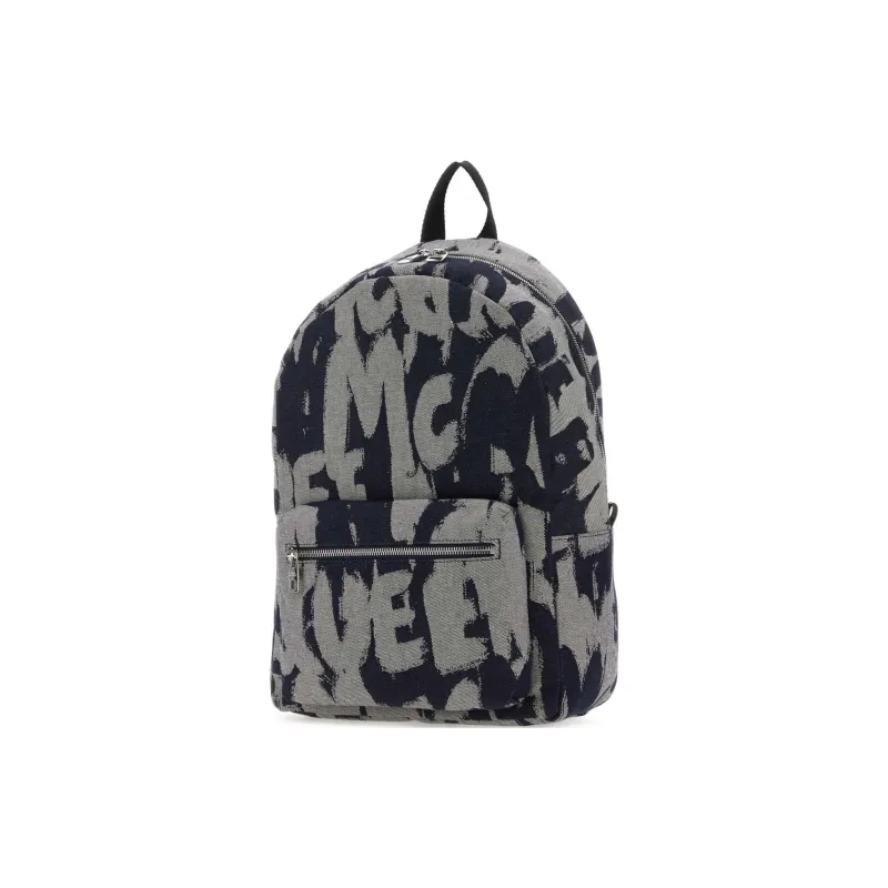 Alexander McQueen Leather/fabric Backpack Men's Black & Multicolor-1