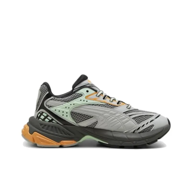 PUMA Velofasis Bliss Anti Slip And Wear Resistant Support Low Top Casual Running Shoes Unisex Gray Green Black-1