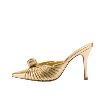 Larroude Closed Toe Slippers 9.6cm Women's Gold