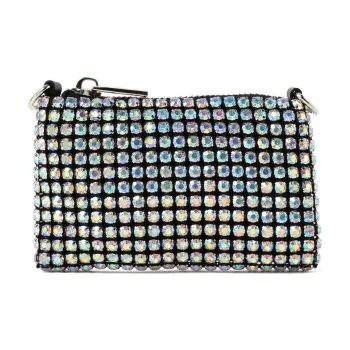 Beams Alloy Electroplated With Rhinestones Clutches Handbags Mini Women's Silver/Blue