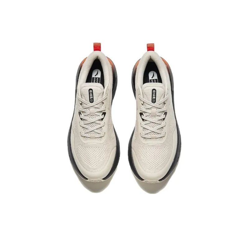 Anta Cushioning Low Top Running Shoes Men's Beige Black-2