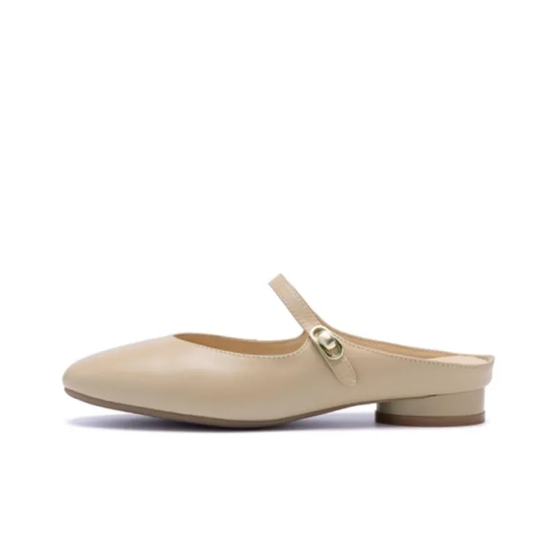 Satchi Abrasion-Resistant Slip-Resistant Wrap-toe Slippers Women's Apricot-0