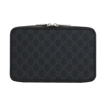 GUCCI Calfskin Shoulder Bag Crossbody Bag Men's Black