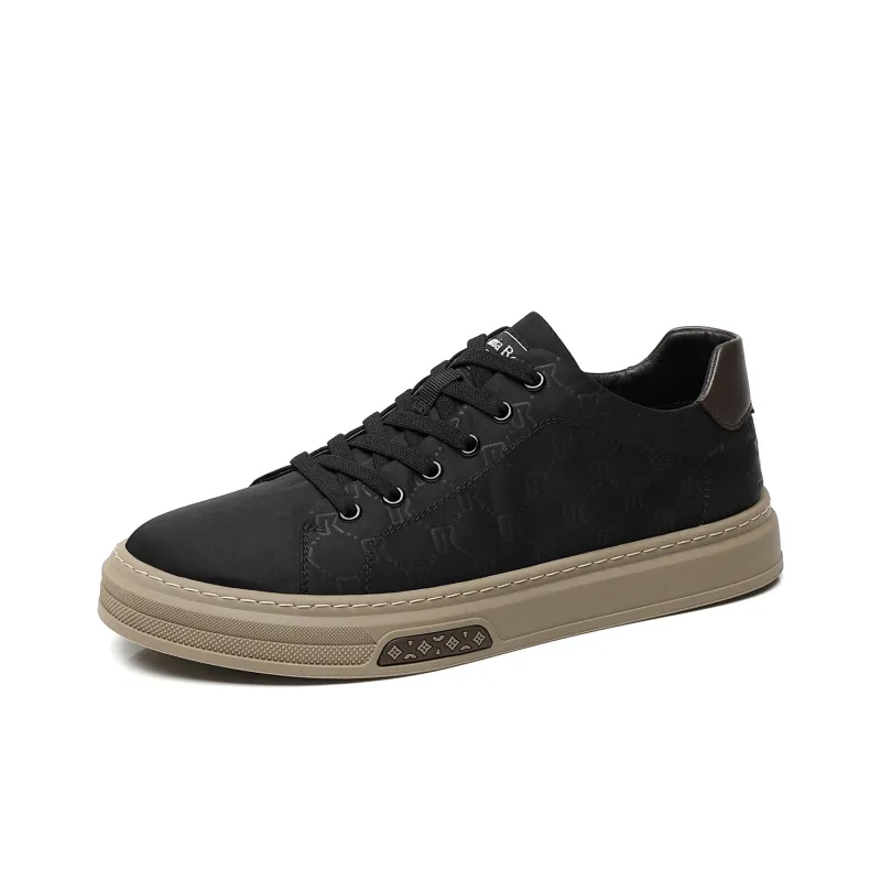 OCEANIA ROO Australasian Kangaroo Non slip Lightweight Low Top Skateboard Shoes Men's Black-0