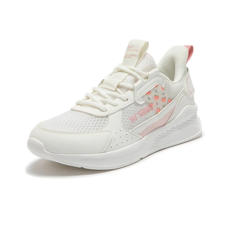 361° Cushioning Abrasion Resistant Breathable Low Top Casual Running Shoes Women's White Pink-2