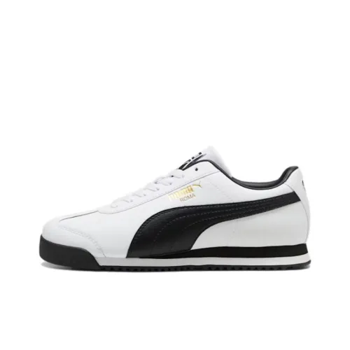 PUMA Roma Anti Slip Wear Resistant Low Top Running Shoes Unisex White Black
