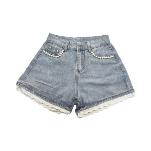 YuChaJia Denim Shorts Women's Blue