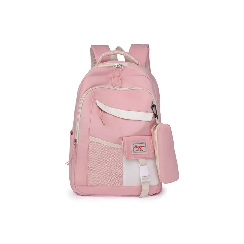GEERDUN Water Repellent Fabric Backpack Unisex Black/Purple/Blue/Green/Pink-8