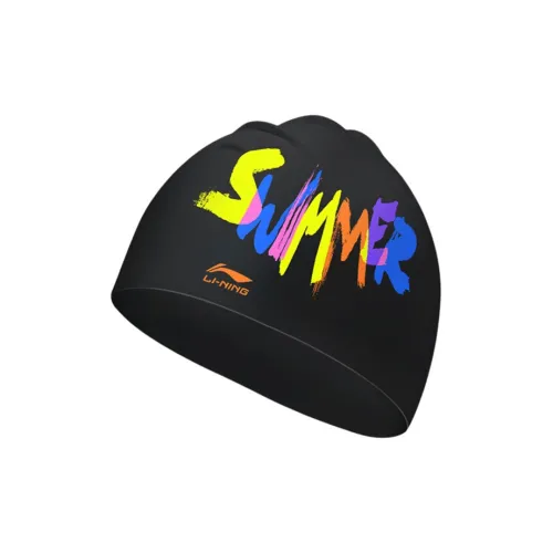 LiNing Swimming Caps Silicone Swimming Hall Kids' 22CM Black