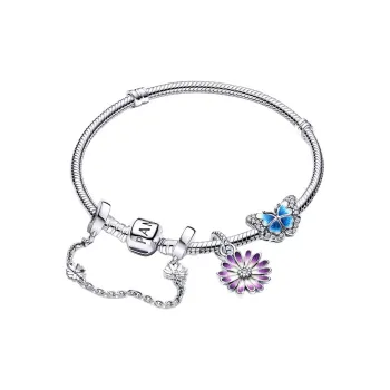 Pandora 925 Sterling Silver Bracelets Women's Butterfly Love Flower/Timeless Heart