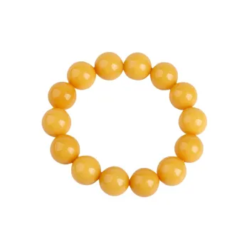 Oushuo Jewelry Amber Beeswax Auspicious Peaceful Beaded Bracelet, Gift Set Unisex