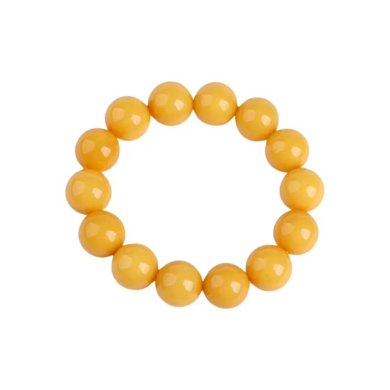 Oushuo Jewelry Amber Beeswax Auspicious Peaceful Beaded Bracelet, Gift Set Unisex-0