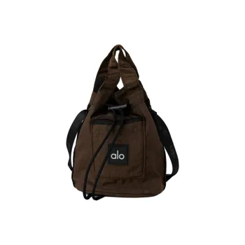 Alo Yoga Nylon Backpack Regular Unisex Dark Coffee & Black