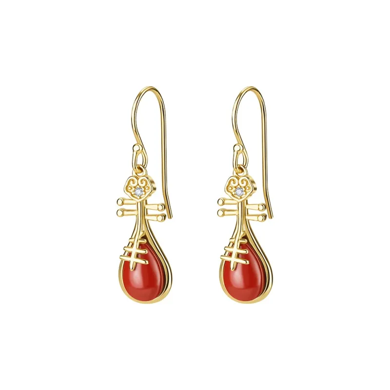 MAMADESHOUHU Agate Jade Earrings Women's-1