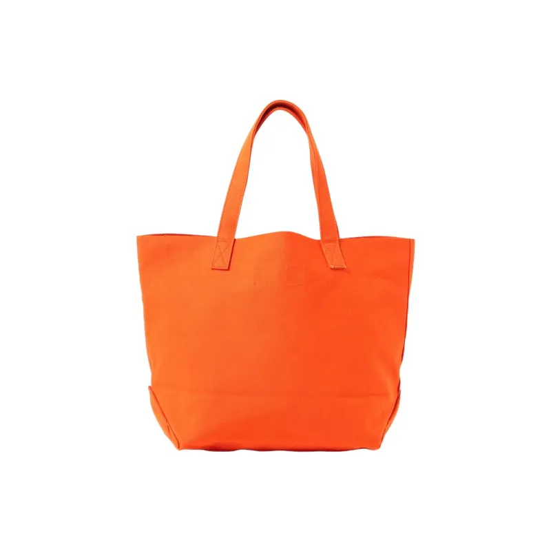 Beams Kurashiki Hump Collaboration 100% Cotton With Canvas Canvas Bag Tote Bag Shopping Bag Handbag Men's Orange/Navy-2