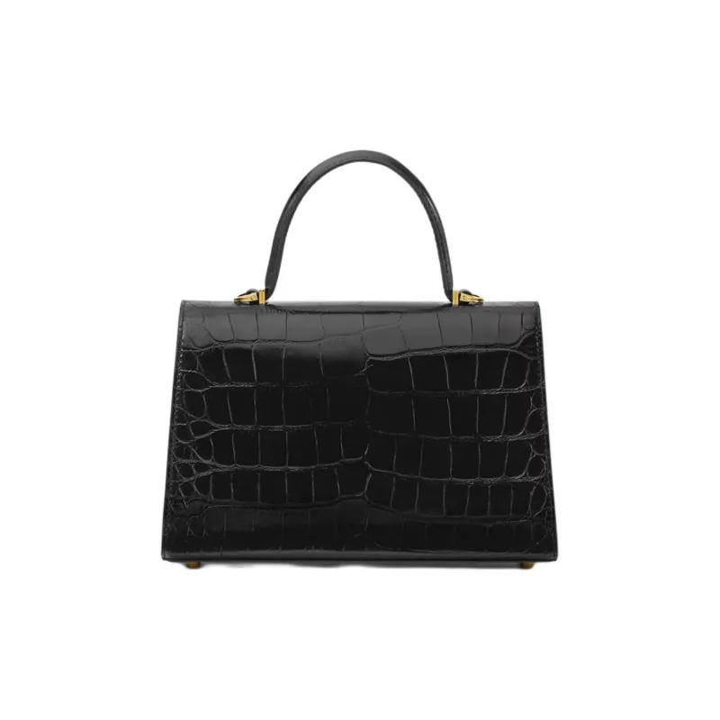 FANSIZHE Medusa '95 Cow Leather Shoulder Bag, Crossbody Bag, Handbag Medium Size Women's Black & Gold-2