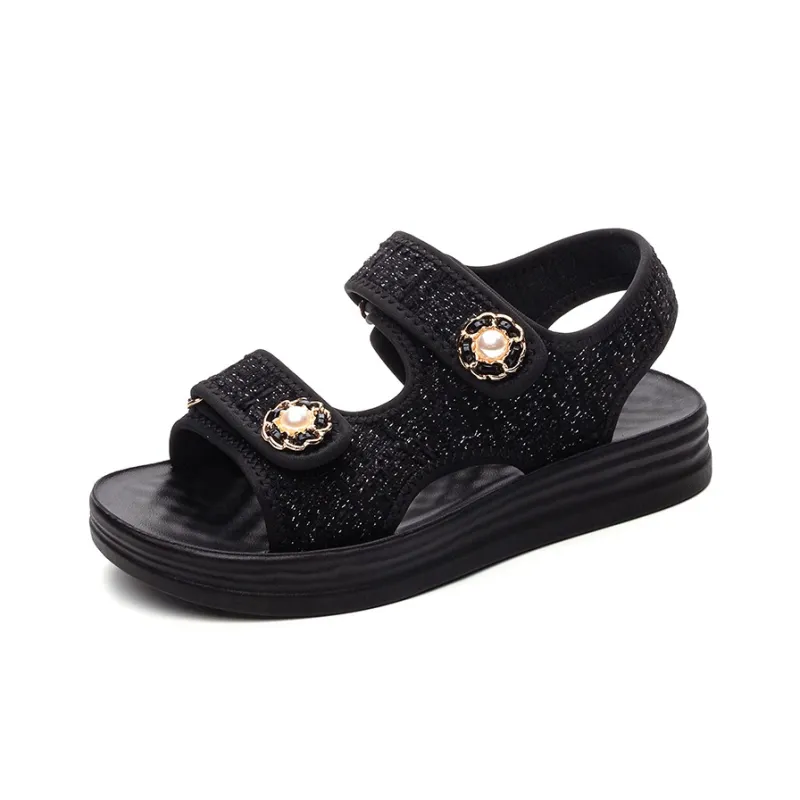 JNLVWA Beach Sandals Women's Black/Beige-6