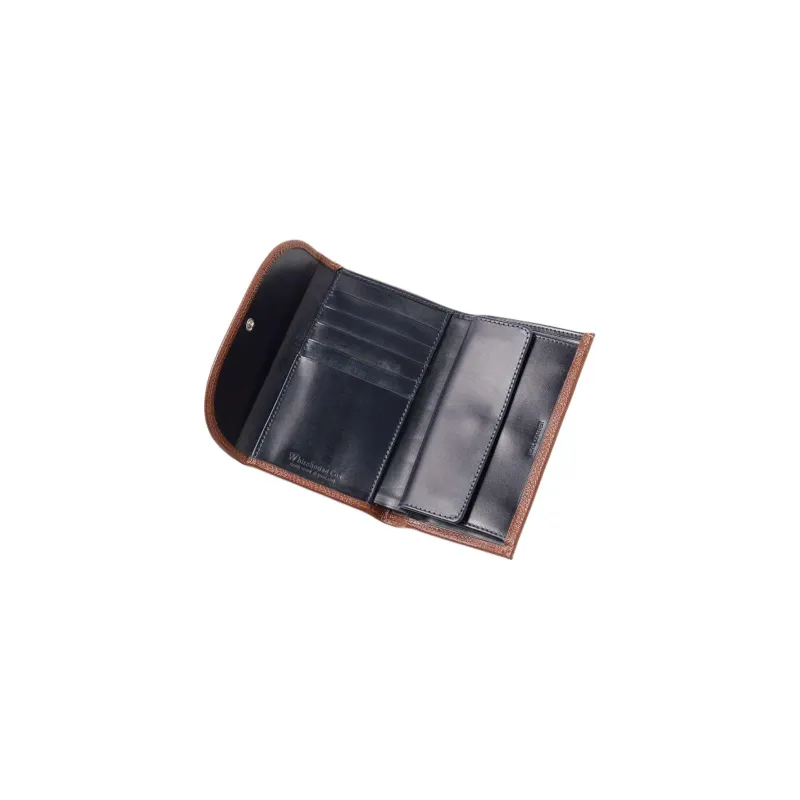 Beams Bridle Collaboration Calfskin Wallet Men's Black/Brown/Marine Blue-7