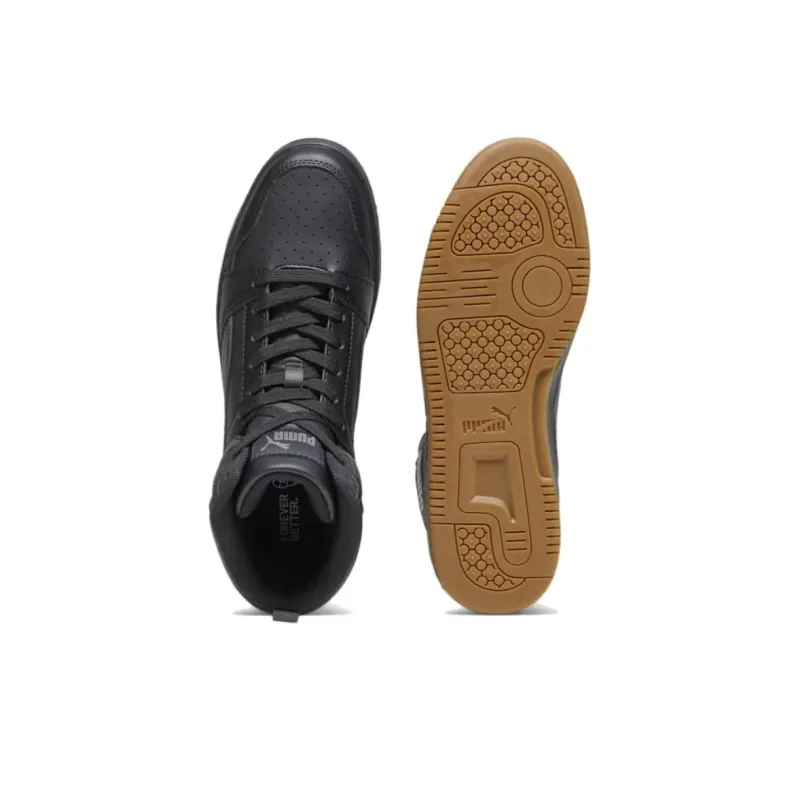 PUMA REBOUND Anti Slip Wear Resistant High Top Skateboard Shoes Unisex Black-3