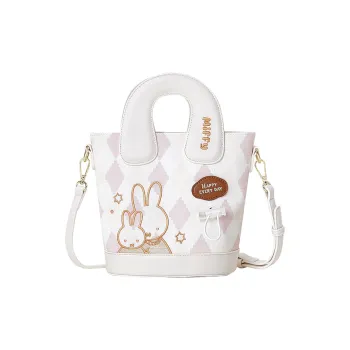 Miffy Synthetic Leather Handbag Shoulder Bag Crossbody Bag Women's White/Brown