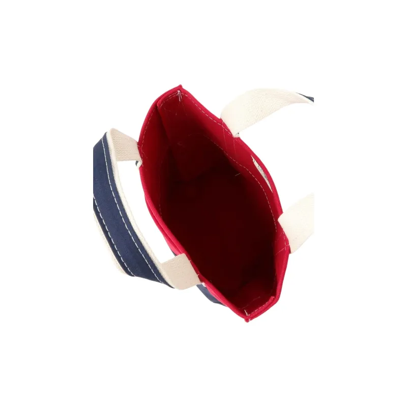 Beams LLBean X Beams Plus 100% Cotton Handbag Unisex Red With Marine Blue/NAVY/GREEM-4