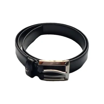 MONTBLANC Logo Design Pin Buckle Cow Leather Leather Belts Men's Black Width: 3cm