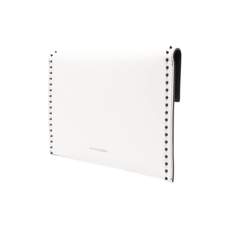 Alexander McQueen Calfskin Clutch Women's Ivory White-1