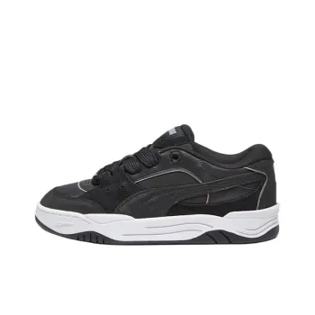 PUMA 180 Leather Anti Slip Wear Resistant Low Top Casual Shoes Unisex Black White