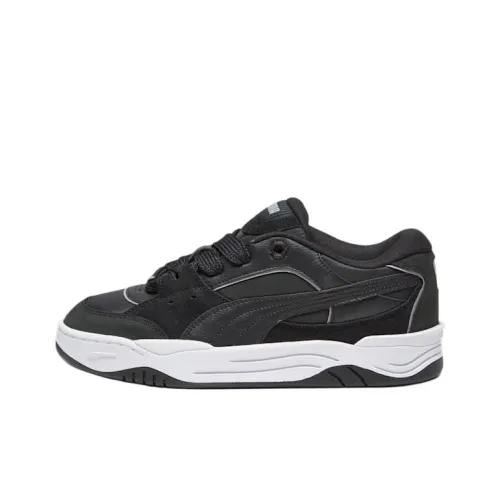 PUMA 180 Leather Anti Slip Wear Resistant Low Top Casual Shoes Unisex Black White