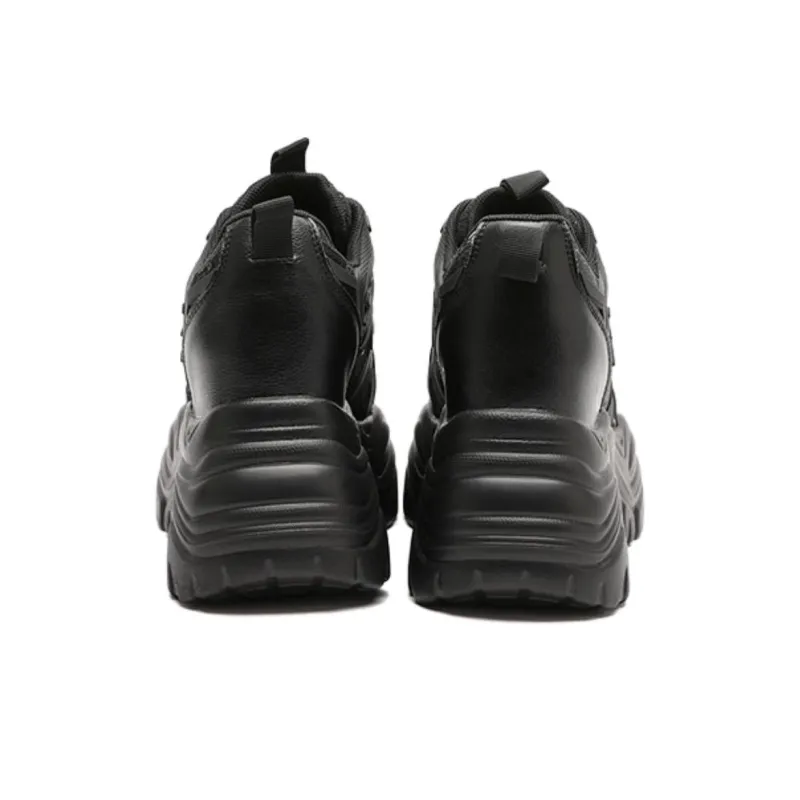 Satchi Height Increasing Low Top Chunky Sneakers Women's Black-4