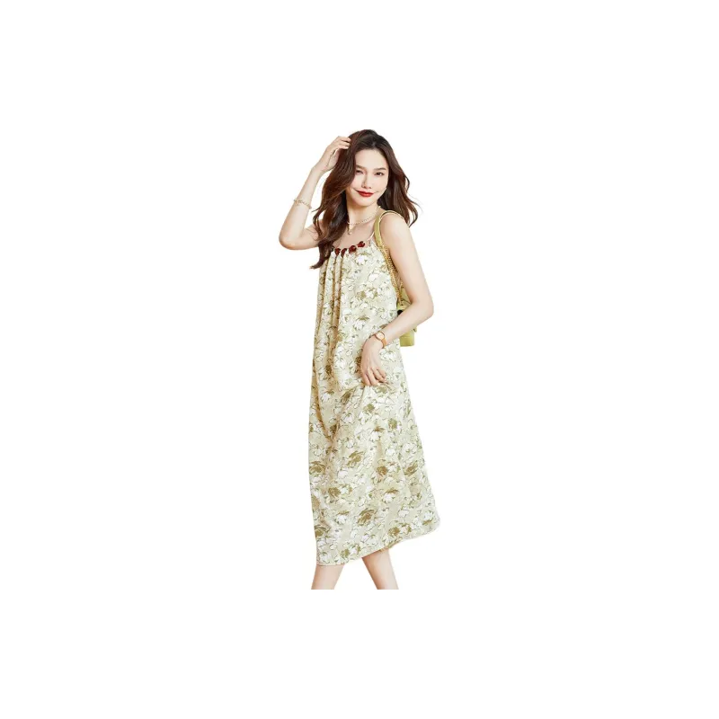 TERRE BLEUE Slip Dresses Women's Green-1