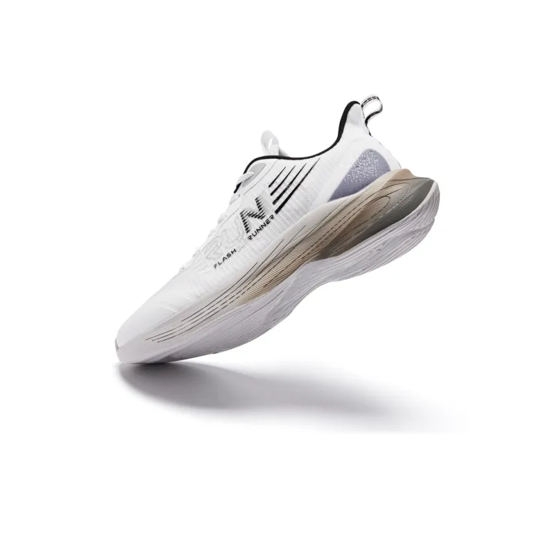 QIAODAN Durable Breathable Low Top Running Shoes Men's White Silver-6