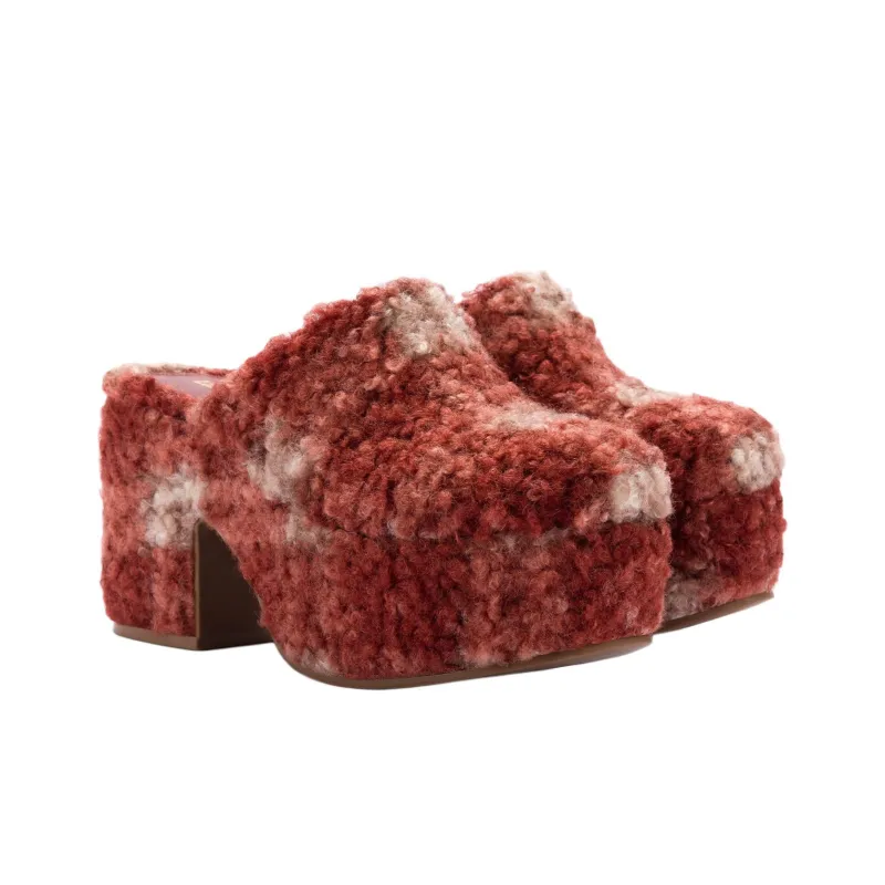 Larroude Closed Toe Slippers 9cm Women's Red-2