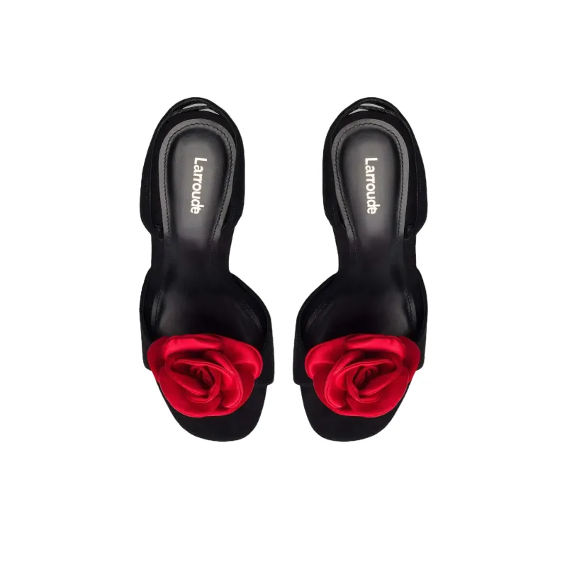 Larroude Salma Strap Sandals 9.6cm Women's Black-3