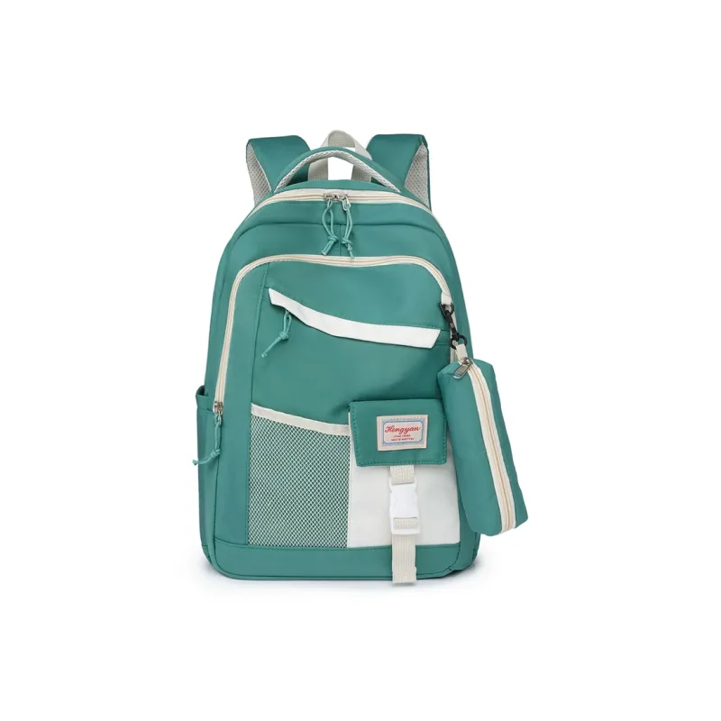 GEERDUN Water Repellent Fabric Backpack Unisex Black/Purple/Blue/Green/Pink-6