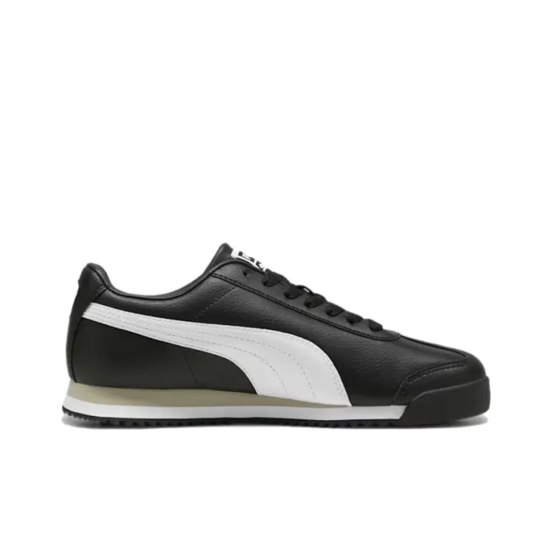 PUMA Roma 24 Anti Slip Wear Resistant Low Top Running Shoes Unisex Black White-1