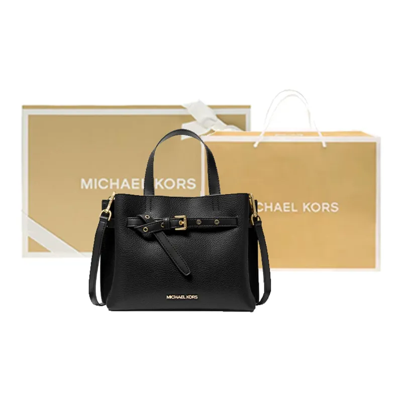 MICHAEL KORS Cow Split Leather Tote Bag Shopping Bag Crossbody Handbag Small Size Women's Black-14