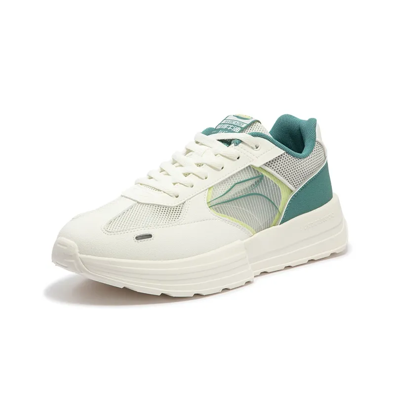 361° Cushioned Wear-Resistant Lightweight Low-Top Casual Running Shoes Men's White Green-2