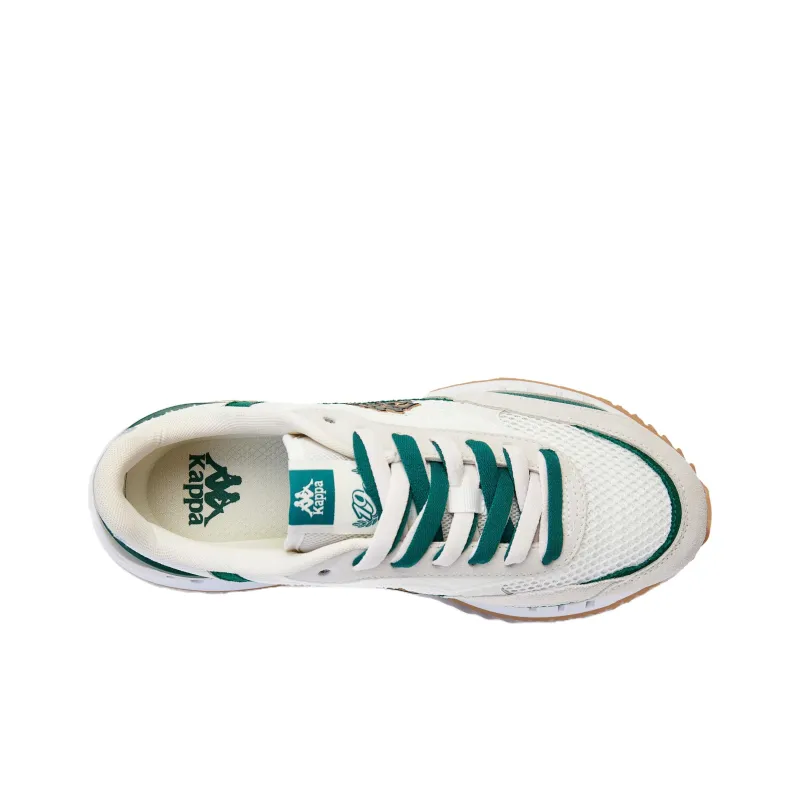 Kappa Cushioned Slip Resistant Low Top Casual Running Shoes Unisex White Green-1