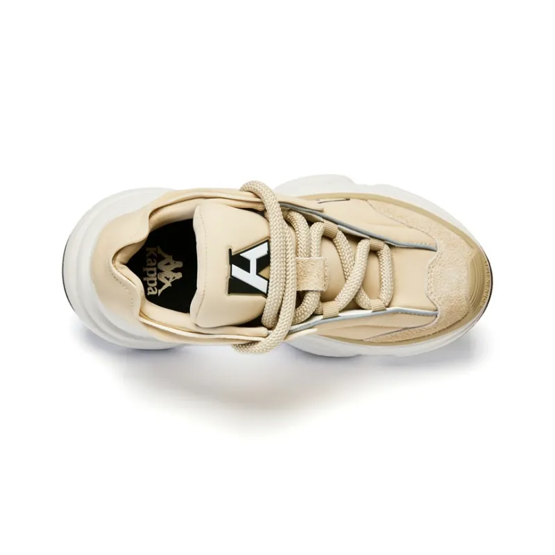 Kappa Anti Slip And Wear Resistant Height Increasing Low Top Chunky Sneakers Women's Khaki-5