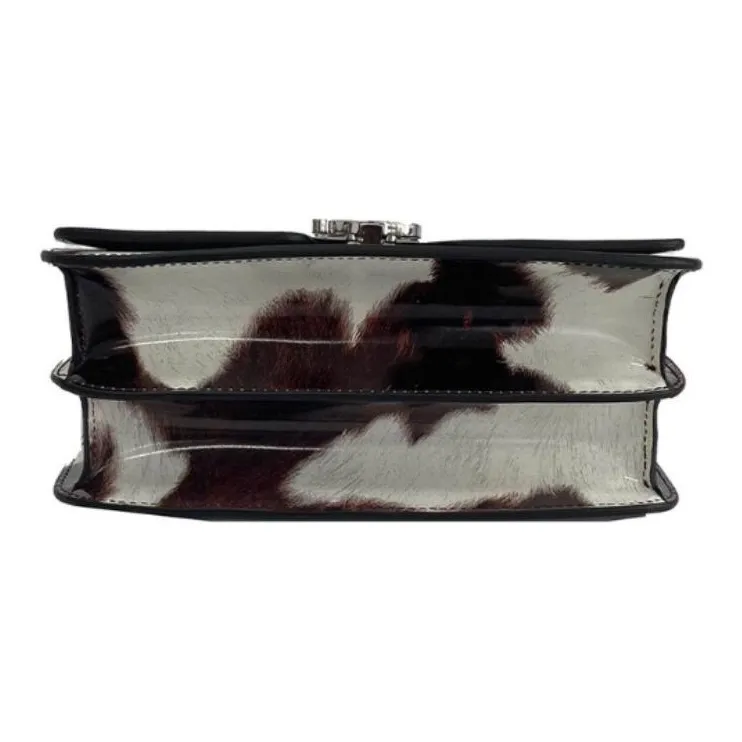 Burberry Patent Leather Cow Leather Shoulder Bag Women's Mahogany-5