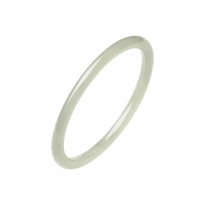 Seven Little Craftsmen Hetian Jade Bangles Women's Pale Greenish White Jade-0