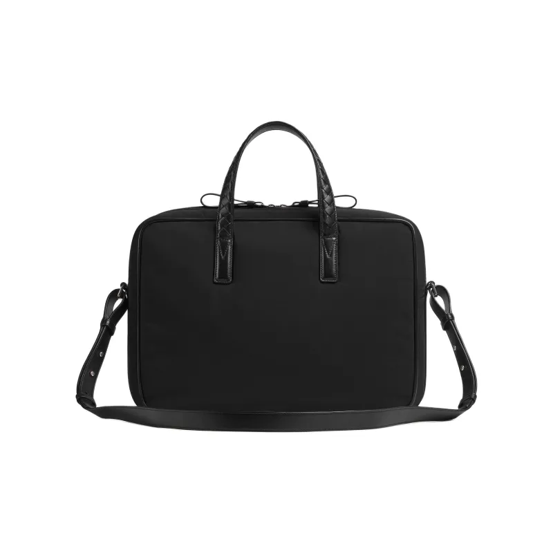 Bottega Veneta Polyamide One Shoulder Crossbody Portable Briefcases Men's Black-2
