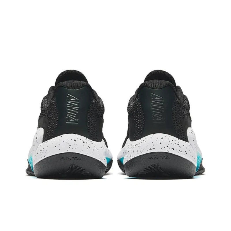 Anta 3 Point Rain Lite V2 Cushioning Low Top Basketball Shoes Men's Black White Blue-3