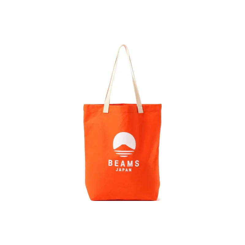 Beams Cotton Tote Bag Shopping Bag Handbag Unisex Black/Orange/Blue-2