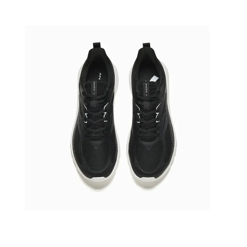 Anta Cushioning Breathable Low Top Casual Running Shoes Men's Black Gray-2