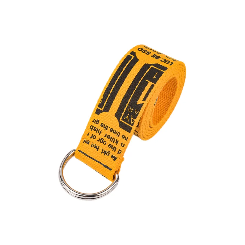 Mulinsen Trendy Brand English Letter Newspaper Patterned Print Korean Style Double Loop D Shaped Belt Unisex Width 3.8-3